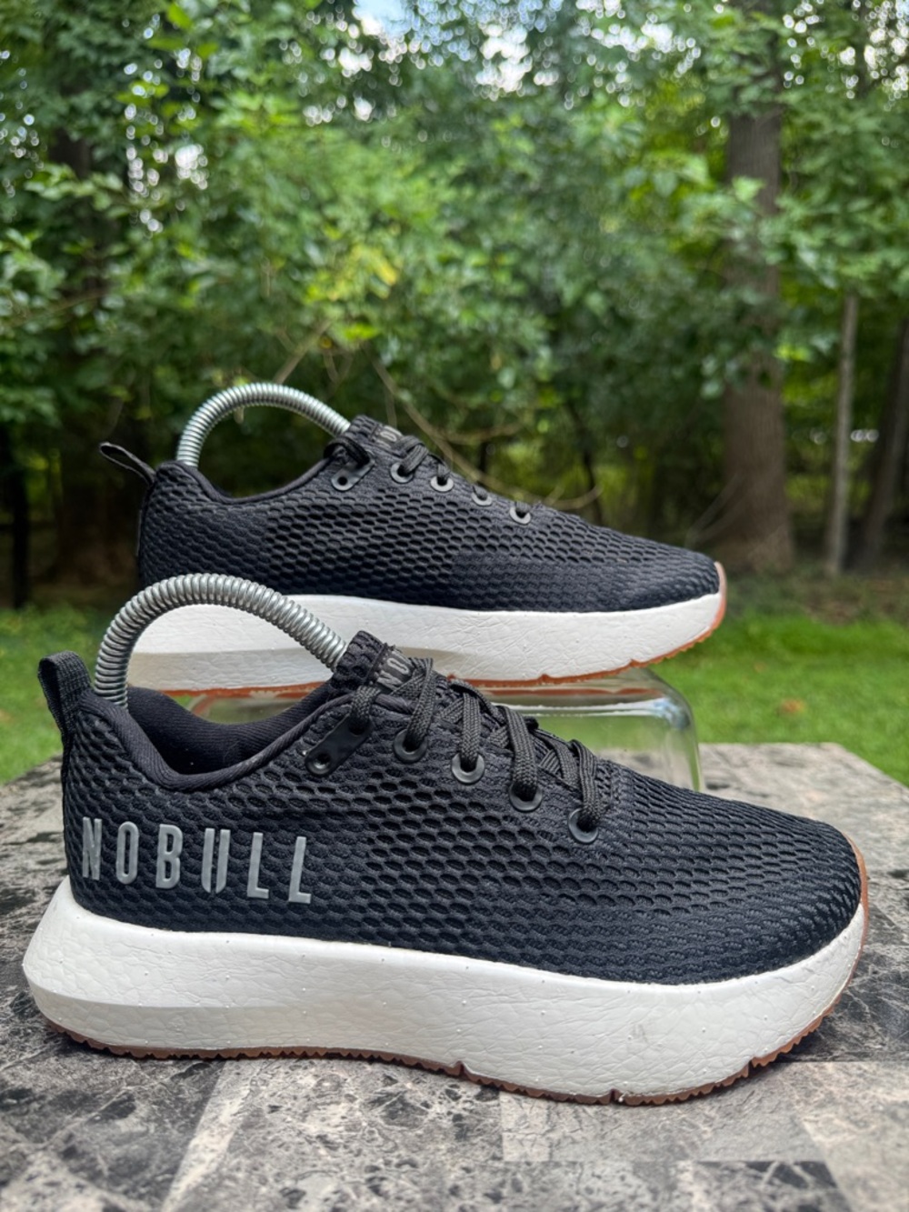 NOBULL Black Mesh Athletic Sneakers with White Midsole